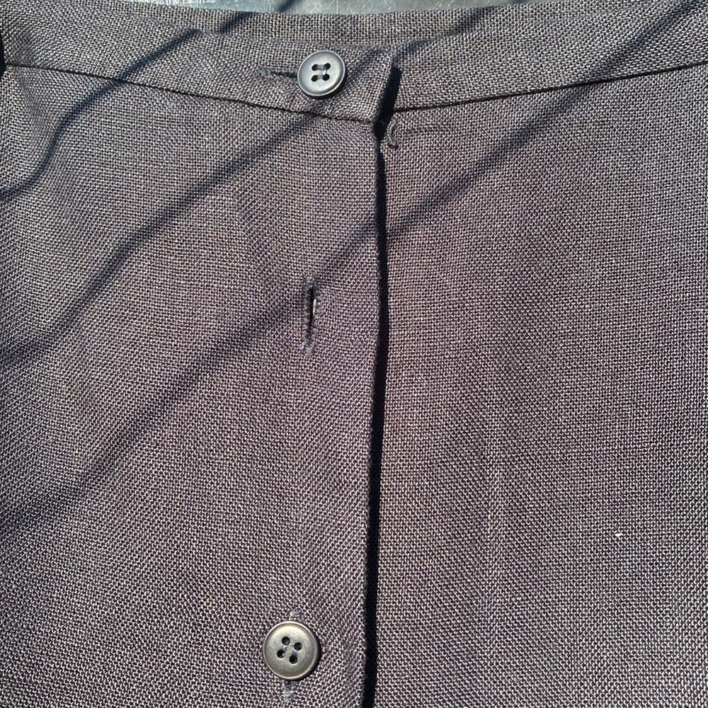 Talbots black linen button front a line skirt 12 - Picture 2 of 7